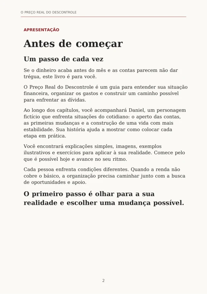 Página de apresentação do livro